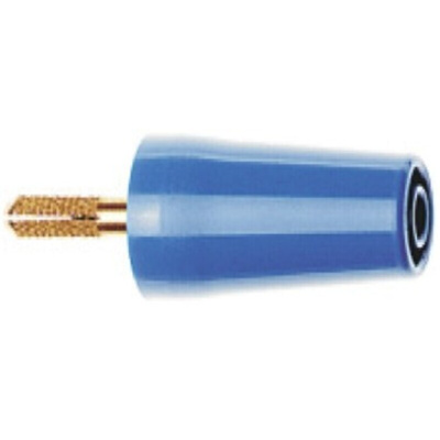 Staubli Blue, Male to Female Test Connector Adapter With Brass contacts and Gold Plated - Socket Size: 4mm