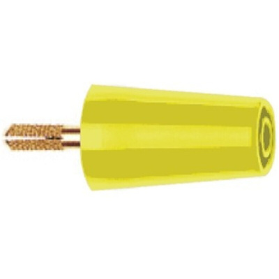 Staubli Yellow, Male to Female Test Connector Adapter With Brass contacts and Gold Plated - Socket Size: 4mm