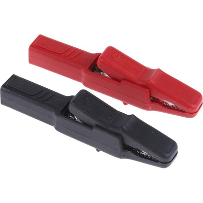 Hirschmann Test Lead Kit With Alligator Clip AK 2 B Black (932 435-100), Alligator Clip AK 2 B Red (932 435-101), Clamp