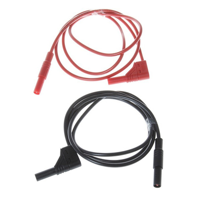 Hirschmann Test Lead Kit With Alligator Clip AK 2 B 2540 Black (972 405-100), Alligator Clip AK 2 B 2540 Red (972