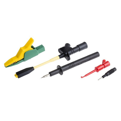 Hirschmann Test Lead Kit With (2) Moulded Plug Adapter, (2) Safety Measuring Lead, (2) Safety Test Probe, Crocodile