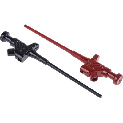 Hirschmann Test Lead Kit With Clamp Style Test Probe, Crocodile Clip, Measuring Lead, Stainless Steel Tipped Test Probe