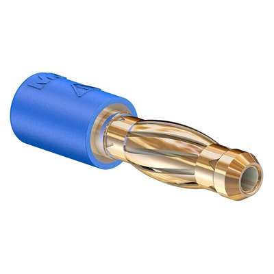 Staubli Blue, Male to Female Test Connector Adapter With Brass contacts and Gold Plated - Socket Size: 2mm