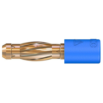 Staubli Blue, Male to Female Test Connector Adapter With Brass contacts and Gold Plated - Socket Size: 2mm