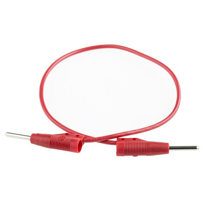 Hirschmann 2 mm Test lead, 6A, 60V dc, Red, 25cm Lead Length