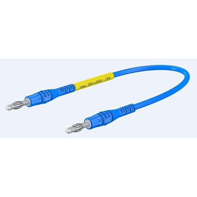 Staubli, 15A, 30 V ac, 60V dc, Blue, 1m Lead Length