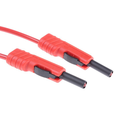 Hirschmann Test & Measurement Test lead, 16A, 60V dc, Red, 500mm Lead Length