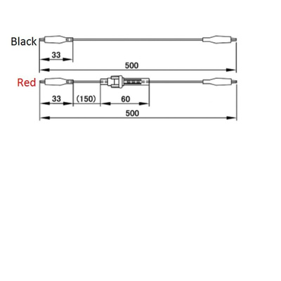 Teishin Electric Crocodile Clip Lead, 500mm Lead Length
