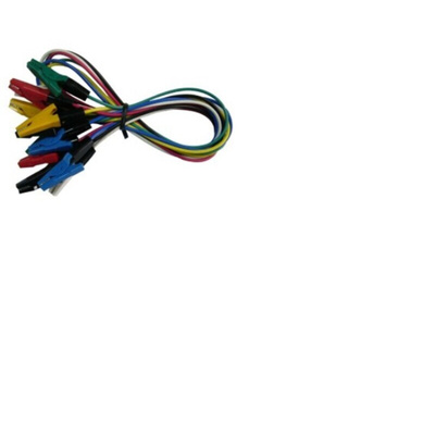 Teishin Electric Crocodile Clip Lead, Black, Blue, Green, Red, White, Yellow, 500mm Lead Length