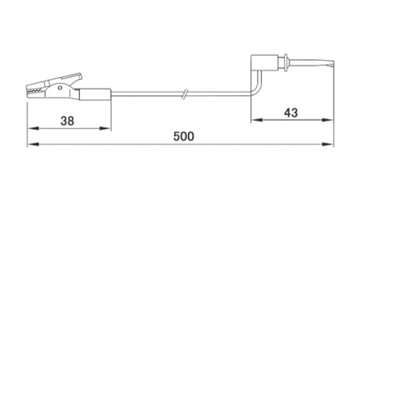 Teishin Electric Crocodile Clip Lead, 500mm Lead Length