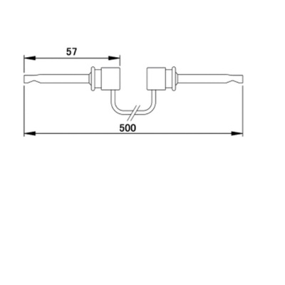 Teishin Electric Crocodile Clip Lead, 500mm Lead Length
