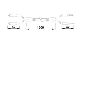 Teishin Electric Crocodile Clip Lead, 1.5m Lead Length