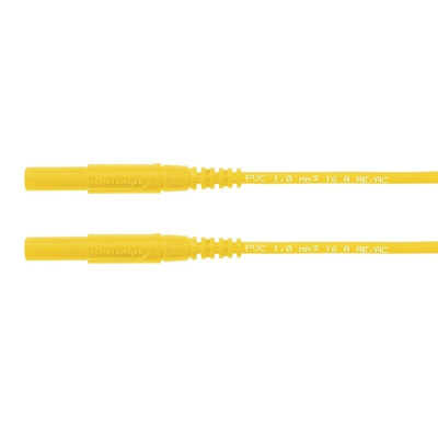 Schutzinger Test lead, 16A, 1kV, Yellow, 1m Lead Length