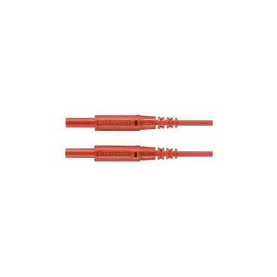 Schutzinger 2 mm Connector Test Lead, 10A, 600V, Red, 1m Lead Length