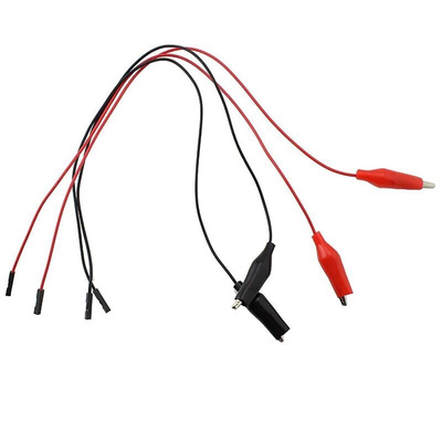 Kitronik Crocodile Clip Lead, Black, Red, 300mm Lead Length