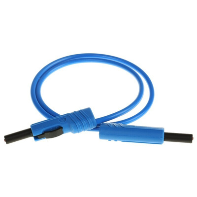 Hirschmann Test & Measurement, 16A, 60V dc, Blue, 500mm Lead Length