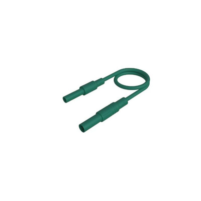 Hirschmann Test & Measurement 4 mm Test Probe Lead, 32A, Green, 2m Lead Length