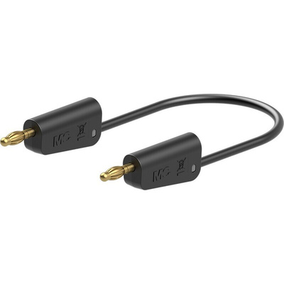 Staubli Test lead, 19A, 30V ac, Black, 1m Lead Length