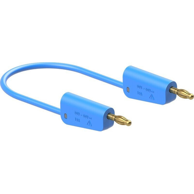 Staubli Test lead, 19A, 30V ac, Blue, 1m Lead Length