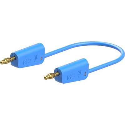 Staubli Test lead, 19A, 30V ac, Blue, 2m Lead Length