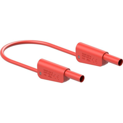 Staubli Test lead, 19A, 1kV, Red, 500mm Lead Length