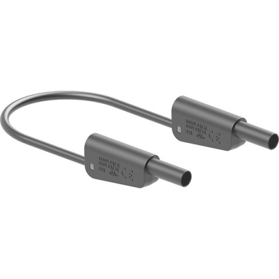 Staubli Test lead, 32A, 1kV, Black, 500mm Lead Length
