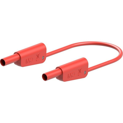 Staubli Test lead, 32A, 1kV, Red, 500mm Lead Length