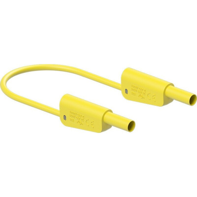 Staubli Test lead, 32A, 1kV, Yellow, 500mm Lead Length