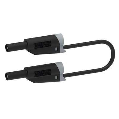 Electro PJP Test lead, 36A, 600V, Black, 100cm Lead Length