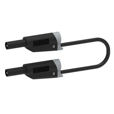 Electro PJP Test lead, 36A, 1kV, Black, 50cm Lead Length