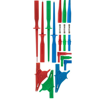 Megger Test lead, 10A, 300V, Blue, Green, Red, 1.4m Lead Length