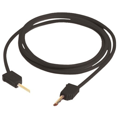 Staubli 2 mm Connector Test Lead, 10A, 30 V ac, 60V dc, Black, 600mm Lead Length