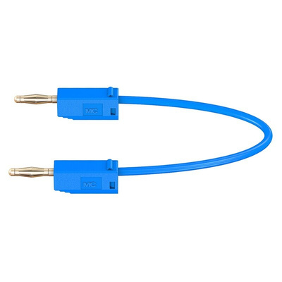 Staubli 2 mm Connector Test Lead, 10A, 30 V ac, 60V dc, Blue, 300mm Lead Length