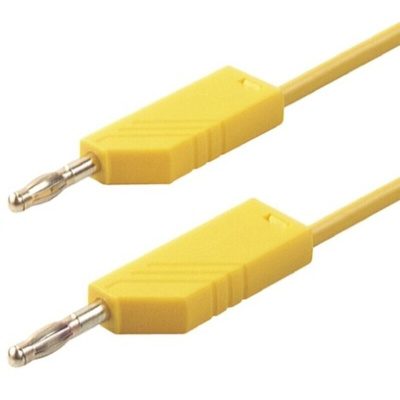 Hirschmann Test & Measurement, 32A, 60V dc, Yellow, 500mm Lead Length