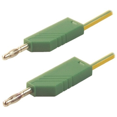 Hirschmann Test & Measurement, 32A, 60V dc, Green/Yellow, 500mm Lead Length