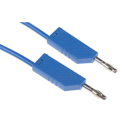 Hirschmann Test & Measurement Test lead, 16A, 60V dc, Blue, 50cm Lead Length