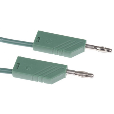 Hirschmann Test & Measurement Test lead, 16A, 60V dc, Green, 50cm Lead Length