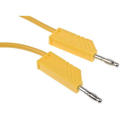 Hirschmann Test & Measurement Test lead, 16A, 60V dc, Yellow, 1m Lead Length