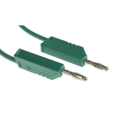 Hirschmann Test & Measurement, 16A, 60V dc, Green, 2m Lead Length