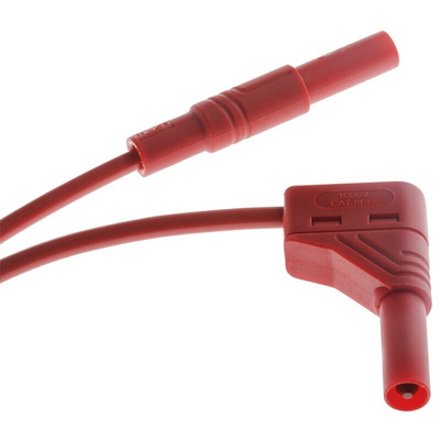 Hirschmann Test & Measurement Test lead, 16A, 1000V ac/dc, Red, 1m Lead Length