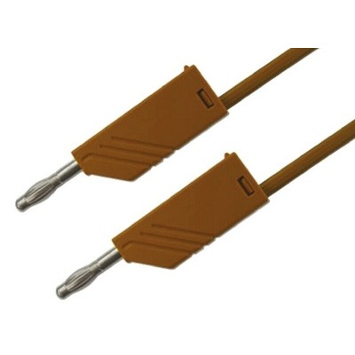 Hirschmann Test & Measurement, 32A, 30 V ac, 60V dc, Brown, 1m Lead Length