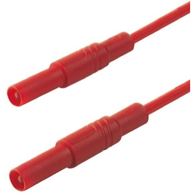 Hirschmann Test & Measurement, 32A, 1000V ac/dc, Red, 500mm Lead Length