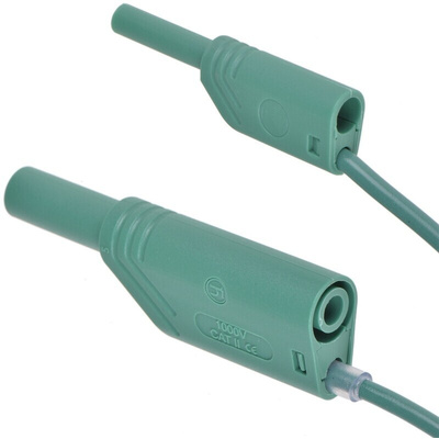 Hirschmann Test & Measurement, 10A, 1000V ac/dc, Green, 1m Lead Length