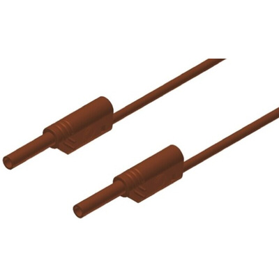 Hirschmann Test & Measurement 2 mm Connector Test Lead, 10A, 1000V ac/dc, Brown, 1m Lead Length
