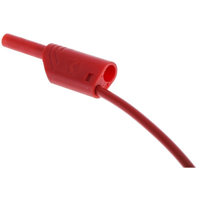 Hirschmann Test & Measurement 2 mm Connector Test Lead, 10A, 1000V ac/dc, Red, 2m Lead Length