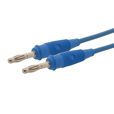 Hirschmann Test & Measurement, 16A, 30 V ac, 60V dc, Blue, 1m Lead Length