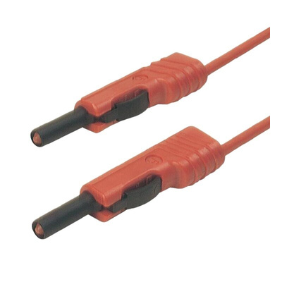 Hirschmann Test & Measurement, 16A, 30 V ac, 60V dc, Red, 250mm Lead Length