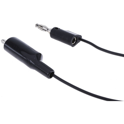 Mueller Electric Crocodile Clip Lead, 10A, 300V, Black, 1.5m Lead Length