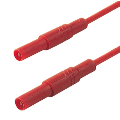 Hirschmann Test & Measurement, 16A, 1000V ac/dc, Red, 500mm Lead Length