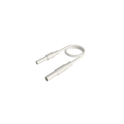 Hirschmann Test & Measurement 4 mm Test Probe Lead, 32A, White, 1m Lead Length